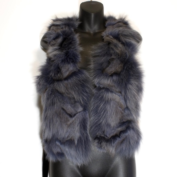Lilyen 100% Fox Fur Tie-Front Vest - Picture 2 of 8